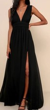 Lulus Heavenly Hues Black Maxi Dress Black Size Large NWOT picture