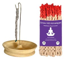 Snow Hill Incense Rope Holder Burner with 1 Bundle 45 Rope Incense picture