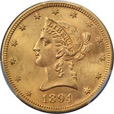 1894-P Liberty Gold $10 PCGS MS64 Great Eye Appeal Nice Strike picture