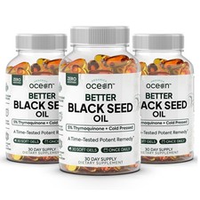 1-3PACK Organics Ocean Better Black Seed Oil Cold Pressed Pure - Support Memory picture