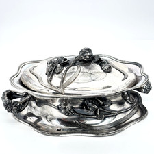 Antique W.M. Rogers Serving Dish/Bowl & Lid Silverplated 1877-1904 Art Nouveau picture