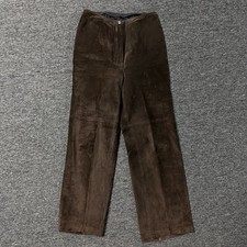 Women’s Vintage Cuero Brown Leather Suede Casual Western Biker Pants Sz 28 picture