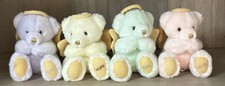 Vintage Russ Berrie Praying Angel Bear Plush Lot of 4 Pastel Peace Joy Hope Love picture