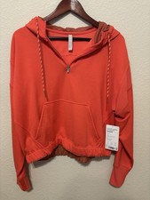 NWT Athleta Ascend Warm Up Hoodie in coral or passionfruit orange Small EM picture