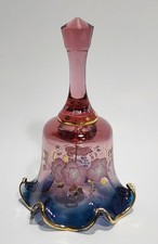 Fenton Mulberry Purple Hand Painted Cherry Blossom Bell picture