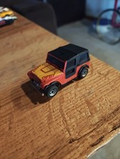 AFX Jeep CJ-7 Renegade Red Yellow Hood HO Scale Slot Car -Running Chassis- picture