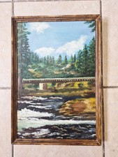 Antique Scenic Oil Painting on Board picture