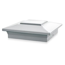 Classy Caps White Aluminum Deck & Fence Post Cap Fits Actual 6x6, 5.5x5.5, or 5x picture