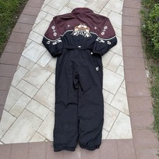 RARE BOGNER SKI SUIT JACKET COAT PANTS Embroidered ONE PIECE Size 44 Vintage USA picture