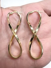 Authentic 18k Gold Infinity Hoops Earrings picture