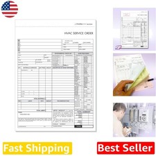 HVAC Service Order Invoice 3-Part Carbonless Forms - 100 Sets, No Company Name picture