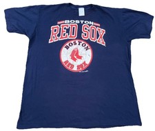 Vintage Boston Red Sox Shirt Men Large Blue Tee Spell Out Logo 80s Single Stitch picture