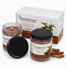 FPN Odor Eliminating Candles Sandalwood Scented Soy Wax Candle Set 12Oz - 2 CT picture