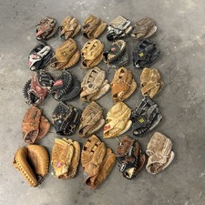 Lot of 25 Leather Baseball Softball Glove Wilson Spalding Rawlings Variety Sizes picture