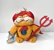 Vintage Devil Garfield Cat Plush Dakin 1981 Halloween Costume Pitchfork picture