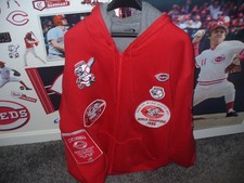 Cincinnati Reds Vintage Custom Full Zip Hoodie w/Patches SZ 3XL EUC picture