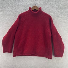 Vintage J Crew Sweater Mens Medium* Red Roll Neck Oarsman Wool Hong Kong Preppy picture