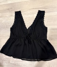 Moa Moa Black Women's L TOP NWOT Western/night out top picture