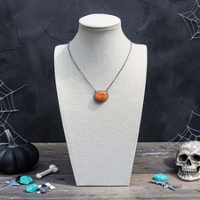Orange Spiny Oval Bar Necklace — Antoinette Martinez picture