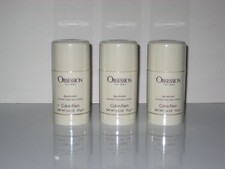 3 Pc x Calvin Klein Obsession Men Deodorant Stick Ck 2.6 Oz / 75 g Deo Stick NEW picture