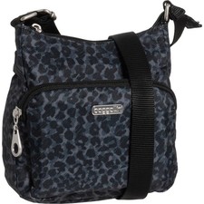 *SALE*  Baggallini JOEY Small Crossbody Shoulder Bag Purse Black Gray CHEETAH picture