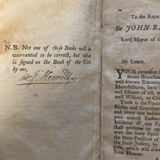 1758 The Trader’s Pocket Companion; John Hewitt; signed; as is picture