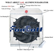 3 Rows Aluminum Radiator Shroud Fan Fits Jeep CJ5 Buick 3.7L V6 Engine 1965-1971 picture