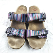 Dansko Sophie Sandals Multicolor Leather 2 Strap Slide Womens EU 39 SIZE 8.5 - 9 picture
