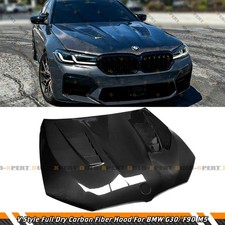 For 17-23 BMW F90 M5 G30 530i V Style Full Carbon Fiber Front Bonnet Hood Panel picture
