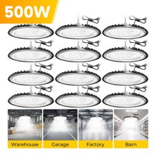 12Pcs UFO Led High Bay Light 500W Commercial Industrial Warehouse Factory Light picture