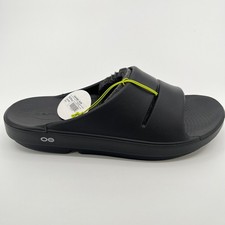 Oofos OOahh Mens Size 12 Black Beach Walking Outdoor Recovery Slide Sandals picture