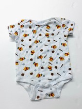 Vintage 90s Y2K Disney Winnie The Pooh Baby Bodysuit Baseball Print 3-6 months picture
