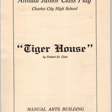 1931 Charles City High Class Iowa School Program Play House Tiger Junior Vtg 1R picture