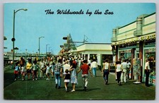 Wildwood NJ by Marine Pier c1970s New Jersey Shore Boardwalk Amusement Postcard picture