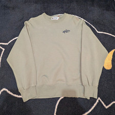 A Bathing Ape BAPE Logo Crewneck Pullover Sweatshirt Men’s S Green Solid picture
