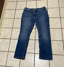 Lee Women's Straight Jeans 12P Petite Blue Denim MidRise picture