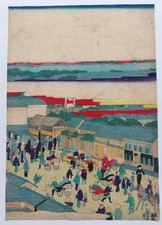 JAPANESE WOODBLOCK PRINT ORIGINAL AUTHENTIC ANTIQUE 1870s  picture