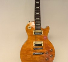 Hot sale Electric Guitar honey Solid Body gloss flamed top  stainless frets fast picture