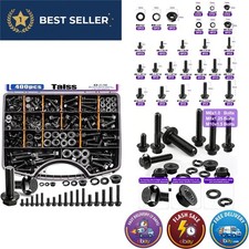 Taiss 400PC Metric Flange Bolt Assortment Kit M6 M8 M10 Hex Bolts Nuts Washers picture