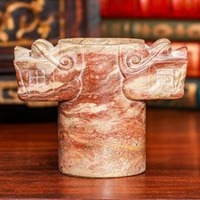 Rare Carved Dragon Marble Antique Chinese Calligraphy Brush Holder Pot China picture