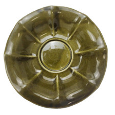 Vintage McCoy Green Scalloped Round Planter Ceramic Art Pottery USA MCM Decor picture