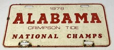 Error Vtg 1978 Alabama “Crimpson” Tide National Champs License Plate Booster Tag picture