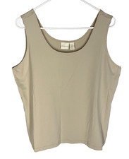 CHICO'S Microfiber Tank Size 3 Womens XL Tan Minimalist Pullover NEW NWT picture