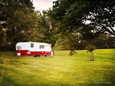 Vintage Red Shasta Camper RV 1950's  - Photograph Art Print picture