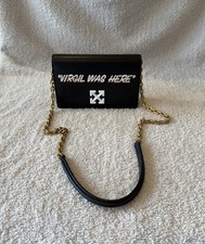 Off-White Virgil Was Here Black Leather Crossbody Shoulder Bag picture