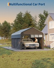 10x15 FT Metal Carport with Galvanized Frame, Outdoor Heavy Duty Shelter for Car picture