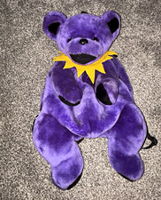 Steven Smith Grateful Dead Purple Bear Plush Backpack Straps Vintage 1998 picture