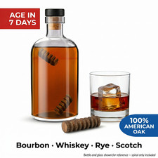 Oak Infusion Spiral Bourbon Whiskey Rye Aging Stick Home Brewing Distilling Kit picture