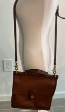 Vintage 90s Coach Willis Brown Leather Top Handle Crossbody Bag K9C-9927  picture
