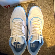 Wilson CourtGlide W Women's Tennis Sneakers Mesh Low Top Lace-Up White/Blue picture